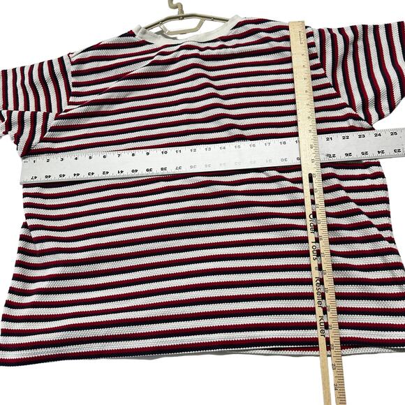 Vintage Pro Spirit Tee Shirt Women Plus 18W Red White Blue Striped Cotton Blend - Picture 4 of 7